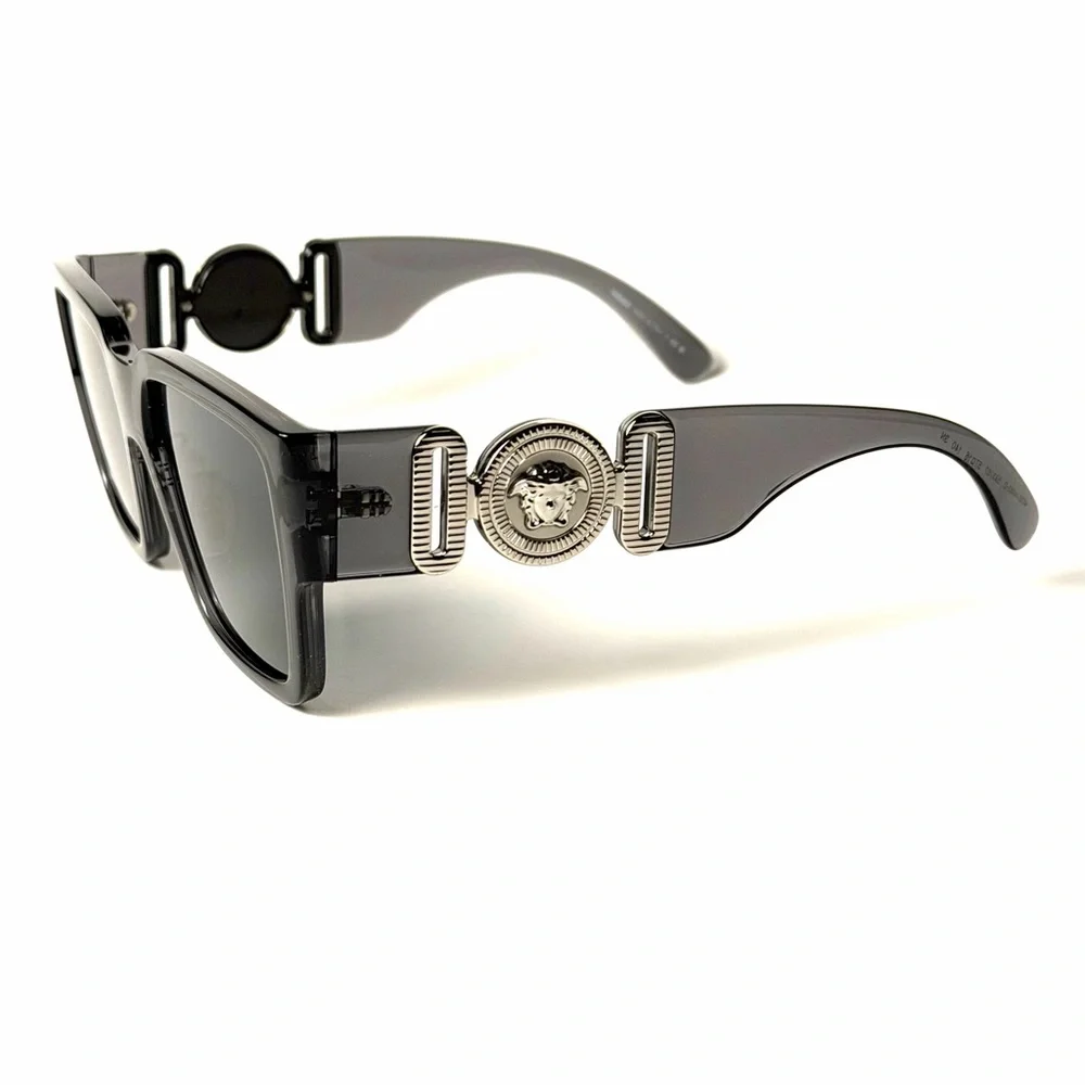 Versace Mod 4483 D 593/87 Gray Sunglasses Silver With Nose Pads Authentic New